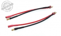 2 X Dean's (T-Plug) to 6 inches Bullet Connection Adapter for BlitzRCWorks 12 CH Super Fighter RC EDF Jet