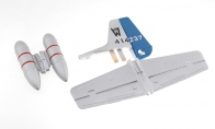 Blue P51D drop tank, tail wing for TopRC 4 CH Yellow Mini P-51D RC Warbird Airplane