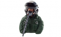 BlitzRCWorks 1:6 Green Highly Detailed Bust Scaled Jet Pilot Figure for Global Aerofoam 12 CH Camo L-39 Albatross RC Turbine Jet