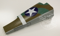 Camo Rear Fuselage with Tail Gear and Retract Door (Decal Applied) for BlitzRCWorks 8 CH Camo Super P-40E Warhawk RC Warbird Airplane