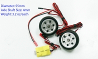 JP Hobby All-In-One Assembled Main Wheel Set (Diameter: 55mm Axle Shaft Size: 4mm) with JP Electric Brake System